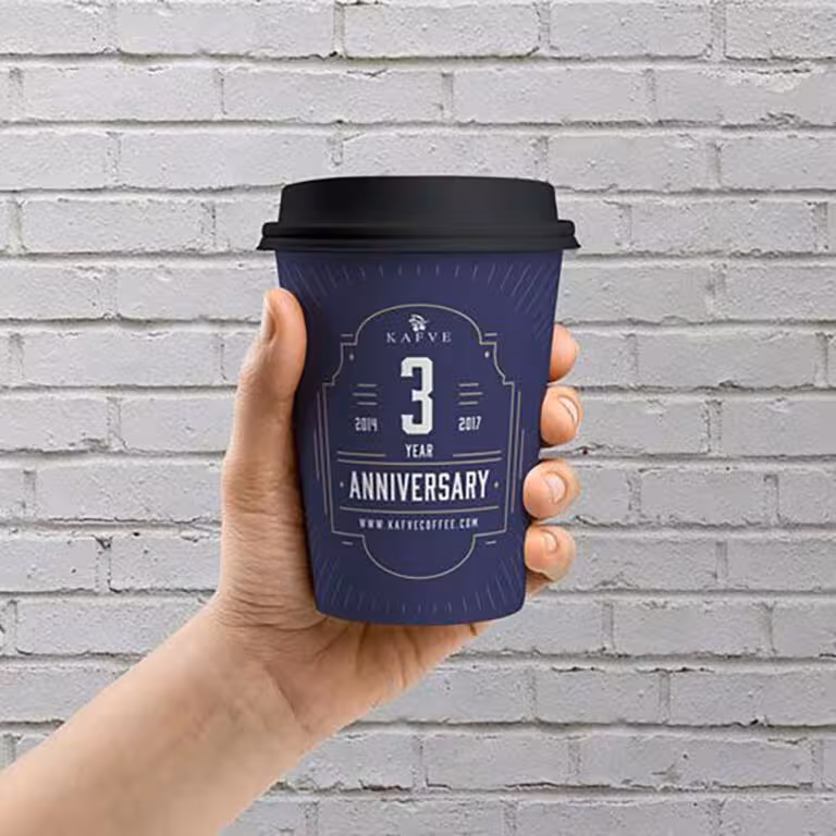 Kafve 3 Years Anniversary Cup Design