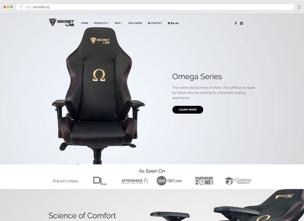 Secretlab Website Mockup 1